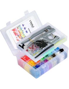 LIHAO Kit de Broches y Pinzas de Coser - 375 Botones T5 2