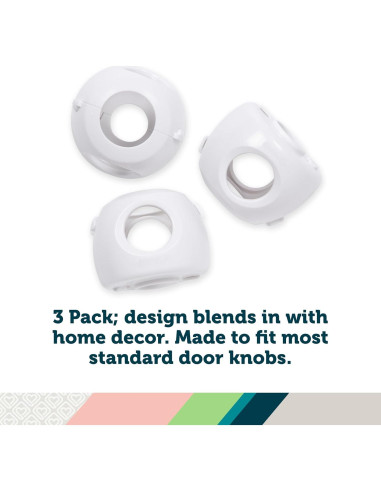 Cubiertas de pomo de puerta Safety 1st - 3 unidades, transparentes