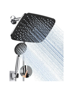 Cabezal de Ducha Veken 30 cm Rectangular con Manguera 178 cm