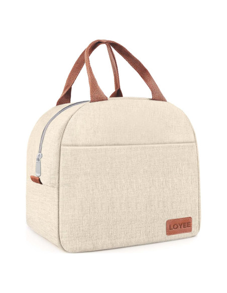 Bolsa de Almuerzo Aislada LOYEE Beige 15L para Oficina y Picnic