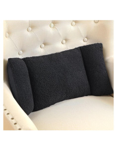 Almohada de Soporte Lumbar Queekay Fleece 60x28 cm Negra