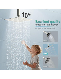 Cabezal de Ducha de Lluvia SR SUN RISE 25.4 cm Acero Inoxidable 2