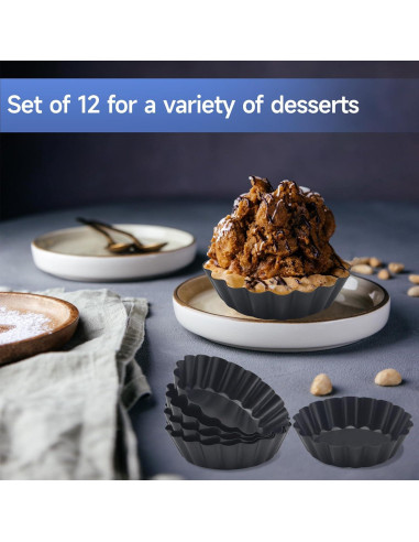 12 Moldes para Tartas de Huevo Urxirha 8 cm Antiadherentes