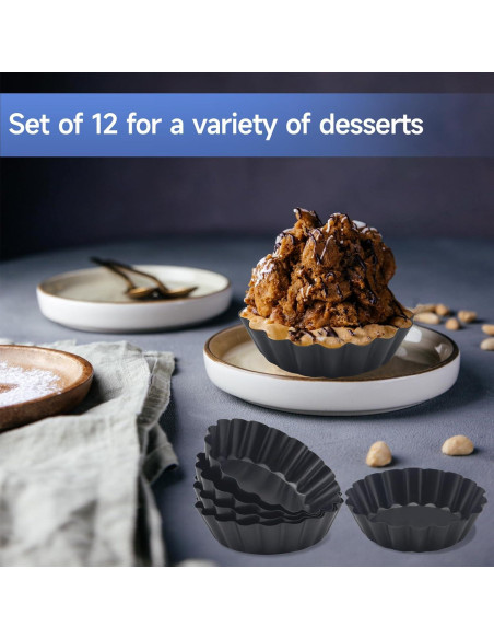12 Moldes para Tartas de Huevo Urxirha 8 cm Antiadherentes