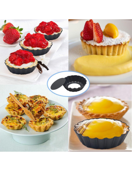 12 Moldes para Tartas de Huevo Urxirha 8 cm Antiadherentes