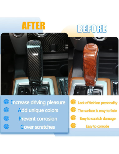 Cubierta Cambio Marchas LLKUANG Toyota Tundra 2014-2021 Fibra Carbono