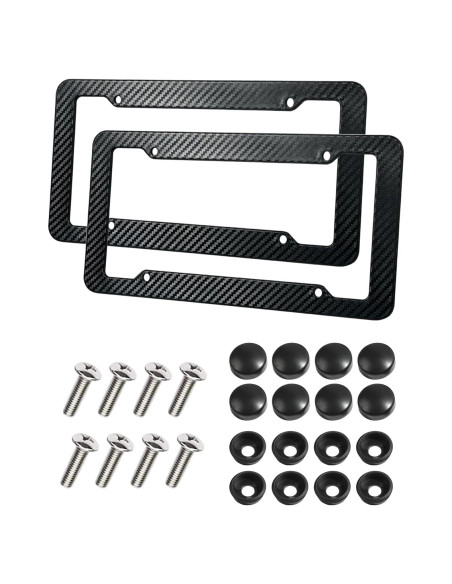 2 Marcos de Placa de Licencia SCUARI Fibra de Carbono 30.99x16cm