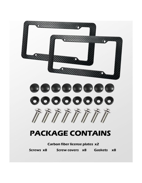 2 Marcos de Placa de Licencia SCUARI Fibra de Carbono 30.99x16cm