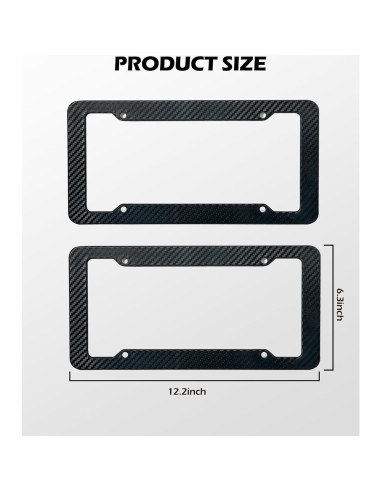 2 Marcos de Placa de Licencia SCUARI Fibra de Carbono 30.99x16cm