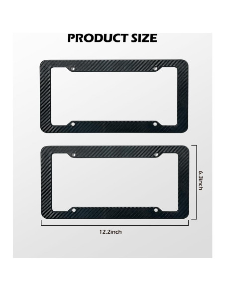 2 Marcos de Placa de Licencia SCUARI Fibra de Carbono 30.99x16cm