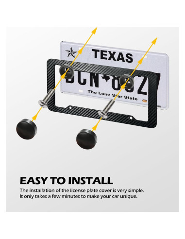 2 Marcos de Placa de Licencia SCUARI Fibra de Carbono 30.99x16cm