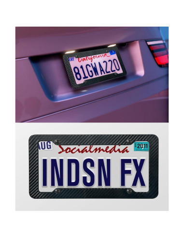 2 Marcos de Placa de Licencia SCUARI Fibra de Carbono 30.99x16cm