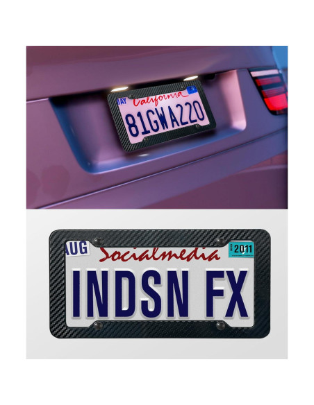 2 Marcos de Placa de Licencia SCUARI Fibra de Carbono 30.99x16cm