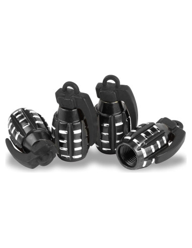 Tapa de Válvula de Neumático SINGARO Universal 4 Piezas Negro