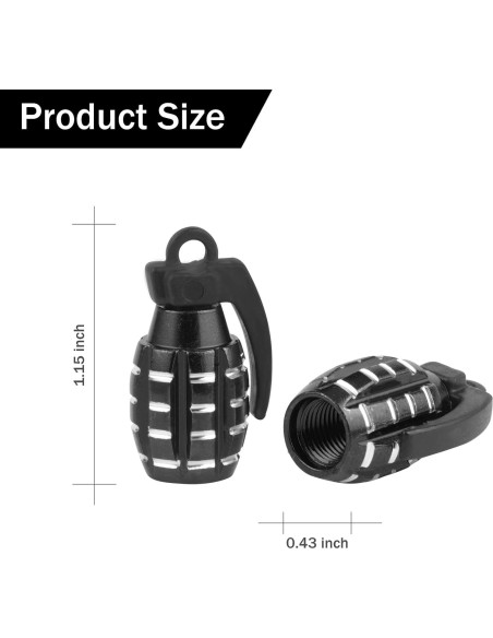 Tapa de Válvula de Neumático SINGARO Universal 4 Piezas Negro