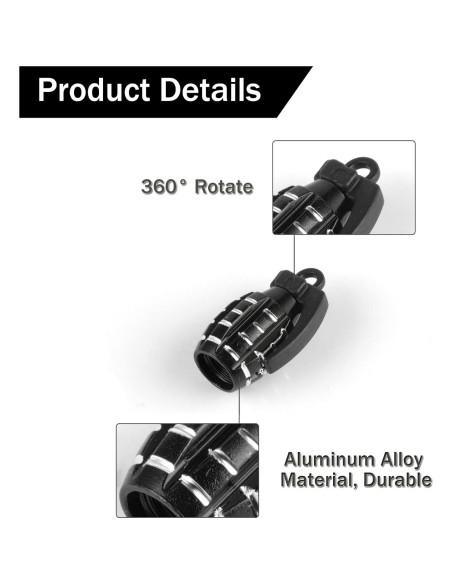 Tapa de Válvula de Neumático SINGARO Universal 4 Piezas Negro