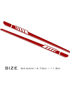 Calcomanías Lateral de Puerta Luminuti Rojo 225x11.5cm 2 Pcs 2