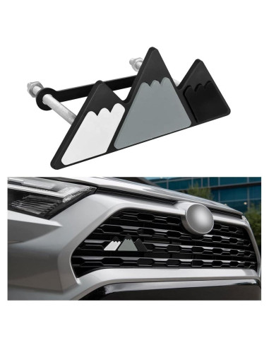 Emblema de Rejilla Tri-Color AICEL para Auto Gris