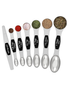 Juego de Cucharas Medidoras Magnéticas Acero Inoxidable 7 Piezas
