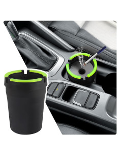 Cenicero Sin Humo OFBAND para Coche y SUV, Negro, 11.2x8.3 cm
