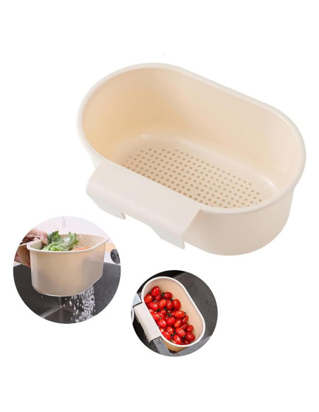 Canasta de desagüe para fregadero tchrules beige 24.2x16.6 cm