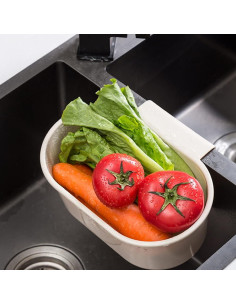 Canasta de desagüe para fregadero tchrules beige 24.2x16.6 cm 2