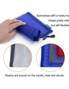 HRX Paquete 6 Bolsas Cosméticas Malla Nylon A5 Organizador 2