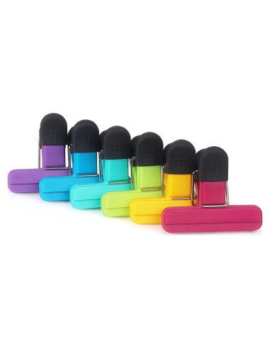 Clips para Bolsas Tamaki 6 Piezas PVC 7.6 x 6.4 cm Color Variado