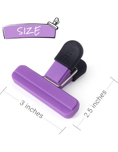 Clips para Bolsas Tamaki 6 Piezas PVC 7.6 x 6.4 cm Color Variado