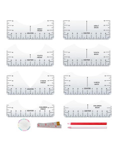 Guía de Regla para Camisetas 12pcs LINXIAO PVC Transparente