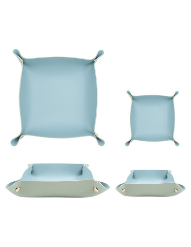 Organizador de bandeja de cuero POTTIIS - 2 piezas Azul y Verde
