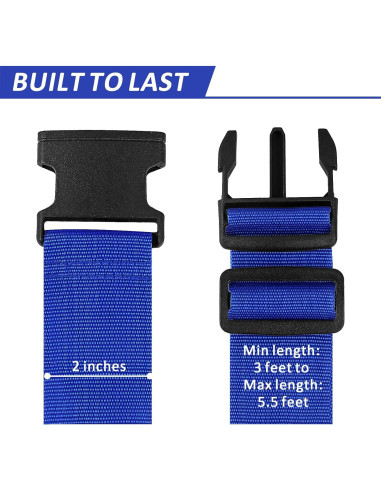 Correas de Equipaje Vivinin 4P Nylon Ajustables 0.91-1.68m Azul