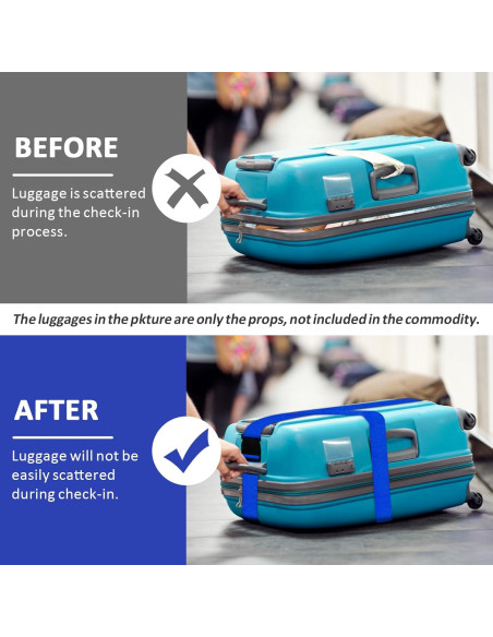 Correas de Equipaje Vivinin 4P Nylon Ajustables 0.91-1.68m Azul