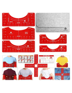 Guía de Regla para Camisetas L.S. Lingua - Alineación Vinilo