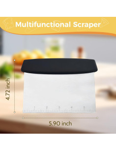 Raspador de Masa FUPUAII de Acero Inoxidable con Escala 15.2x12.7cm 2