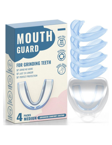 Paquete de 4 Protectores Bucales Azules Natrlteeth Medianos