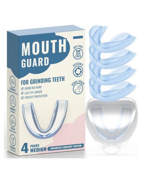 Paquete de 4 Protectores Bucales Azules Natrlteeth Medianos