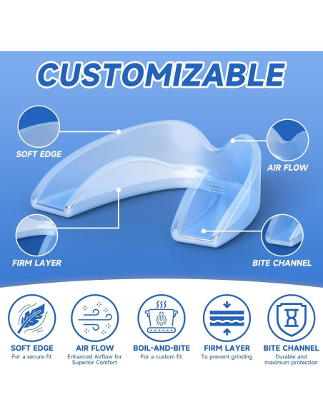 Paquete de 4 Protectores Bucales Azules Natrlteeth Medianos