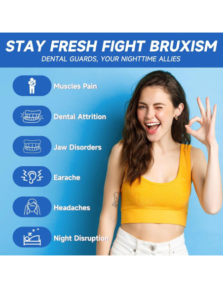 Paquete de 4 Protectores Bucales Azules Natrlteeth Medianos