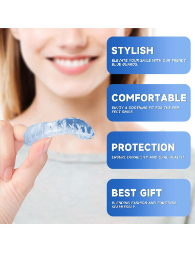 Paquete de 4 Protectores Bucales Azules Natrlteeth Medianos