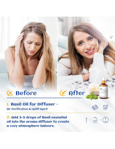 Aceite Esencial de Albahaca HIQILI 30ml 100% Puro y Sin Diluir 2