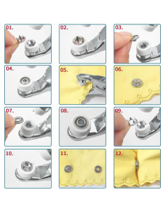 Kit de Botones a Presión GTAAOY 800 Piezas 10 Colores 9.5mm 2