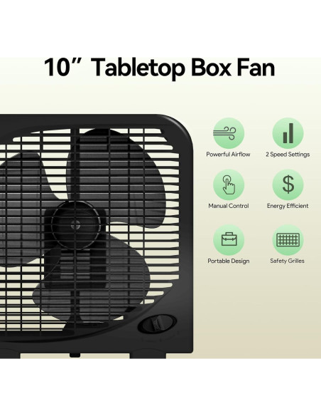 Ventilador de Mesa SHINIC 10" Silencioso 2 Velocidades Negro