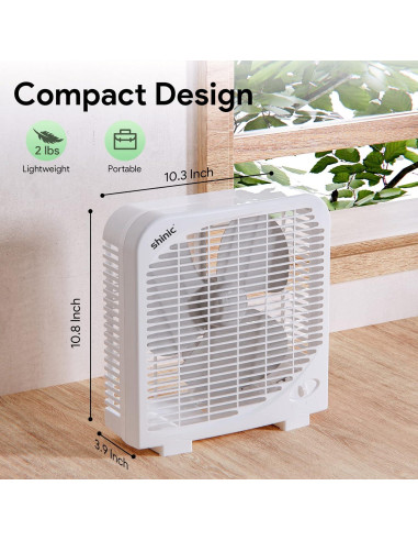 Ventilador de Mesa SHINIC 10" Silencioso 2 Velocidades Negro