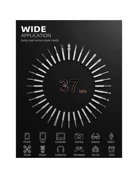 Destornillador Eléctrico Mini AmaLux 37 Puntas 3.7V Recargable