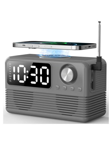 Cargador Inalámbrico 15W FlyShow con Altavoz Bluetooth y Reloj