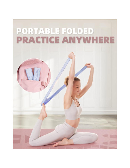 Correa de Yoga YOTTOY con 10 Bucles y Bandas de Resistencia Correa de Yoga YOTTOY con 10 Bucles y Bandas de Resistencia