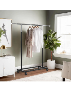 Perchero de Ropa Simple Houseware Negro Extensible 77-119 cm 2