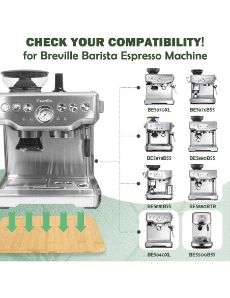 Deslizador de Bambú para Máquina de Espresso Breville 870/878