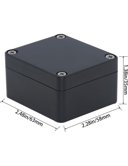 Caja de Proyecto IP65 Raculety 6.35x5.84x3.30 cm ABS Negra